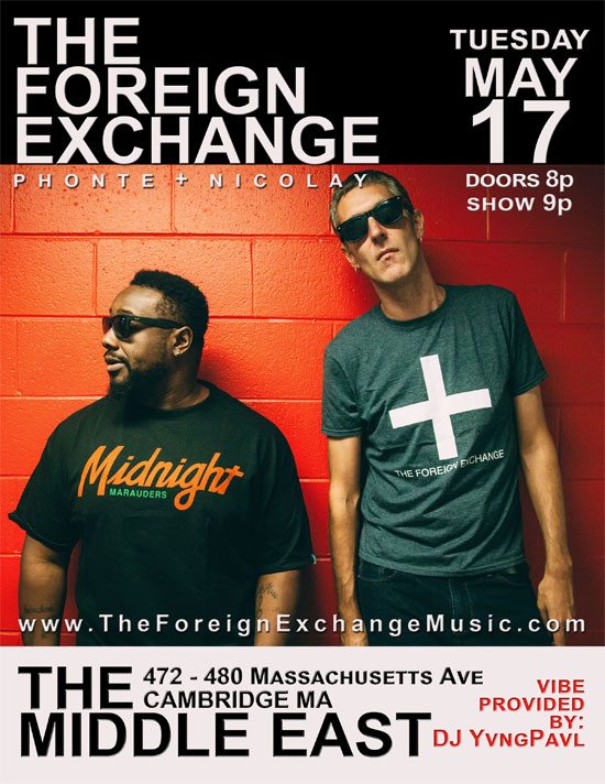 Boston Bouncers Win Tickets To See The Foreign Exchange In Concert Flyer The Foreign Exchange Land Milk Honey Tour